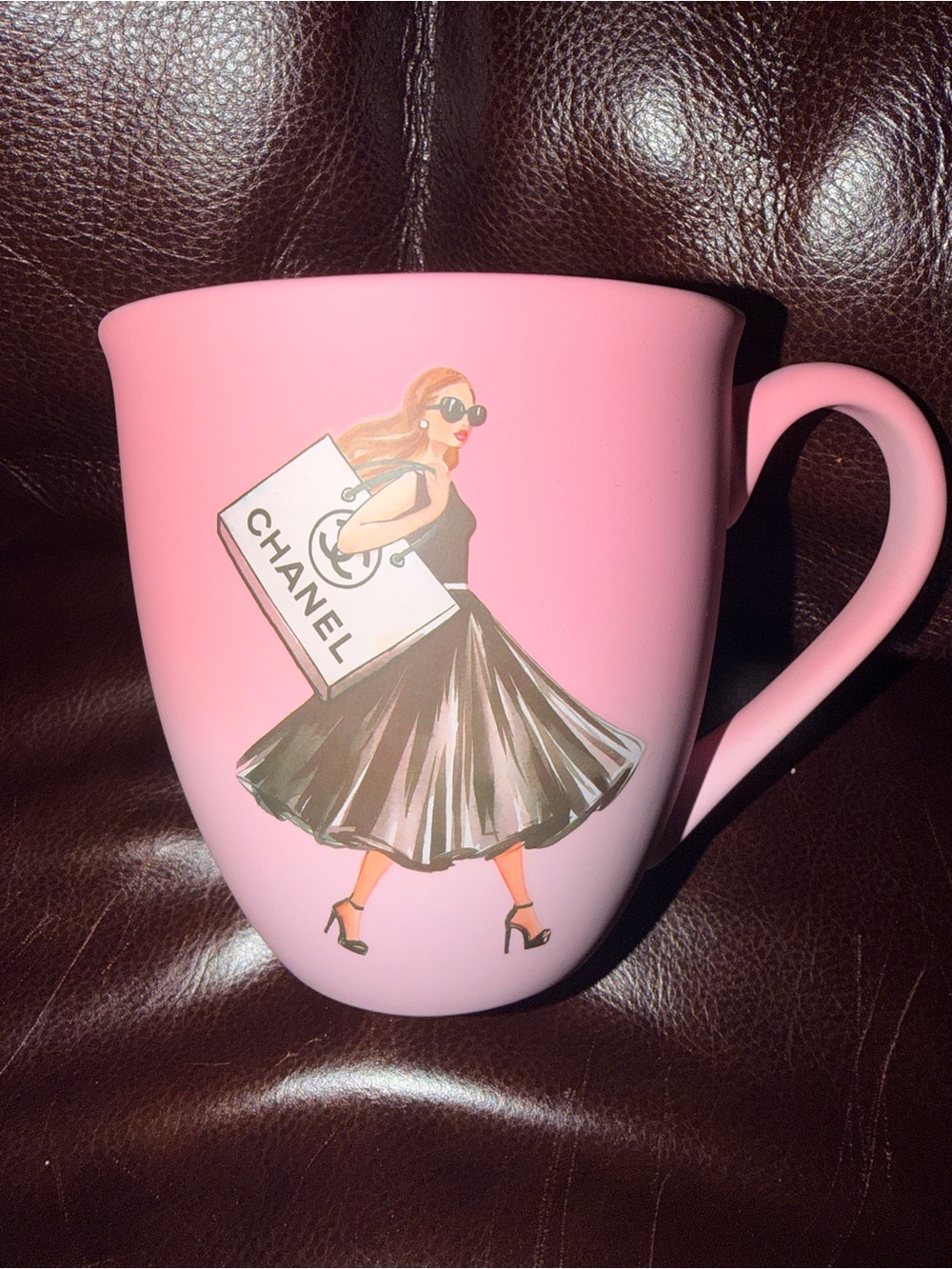 Pink Fashionista Mug with Chanel Shopping Bag